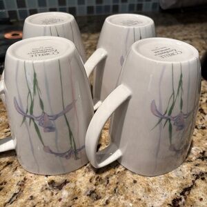 Set of four Shadow Iris Corelle coffee mugs